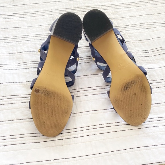 Marc Fisher Cage Sandals with Block Heels in Navy sz 9.5 - Picture 7 of 7